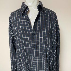 Van Husen Plaid Cotton/Poly Button Up Shirt